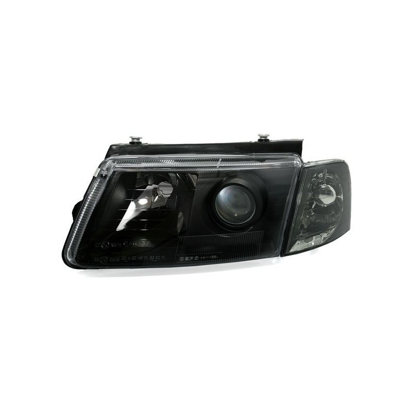 Φανάρια εμπρός για Vw Passat 3Β/B5 (1997-2000) - μαύρα , με λάμπες (Η7) - σετ 2τμχ.