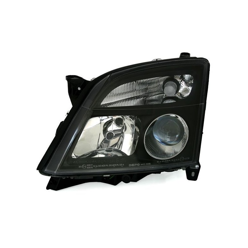 Φανάρια εμπρός για Opel Vectra C / Signum (2002-2005) - μαύρα , με λάμπες (Η1) - σετ 2τμχ.