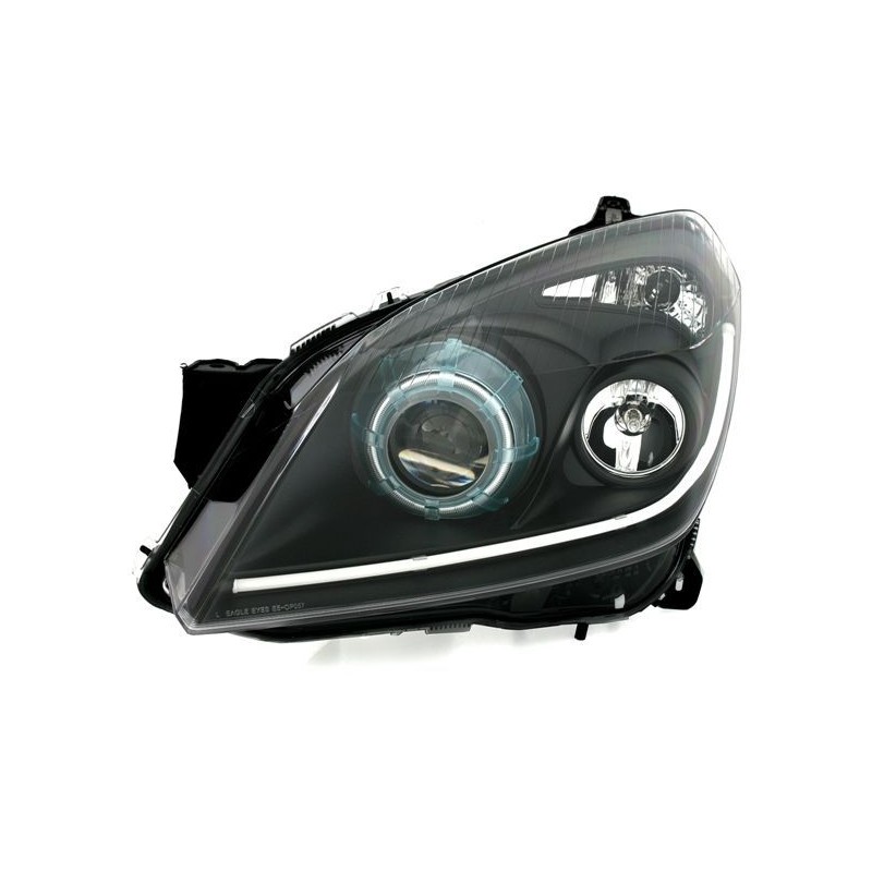 Φανάρια εμπρός led light bar για Opel Astra H (2004-2009) - μαύρα , χωρίς λάμπες (Η7) - σετ 2τμχ.