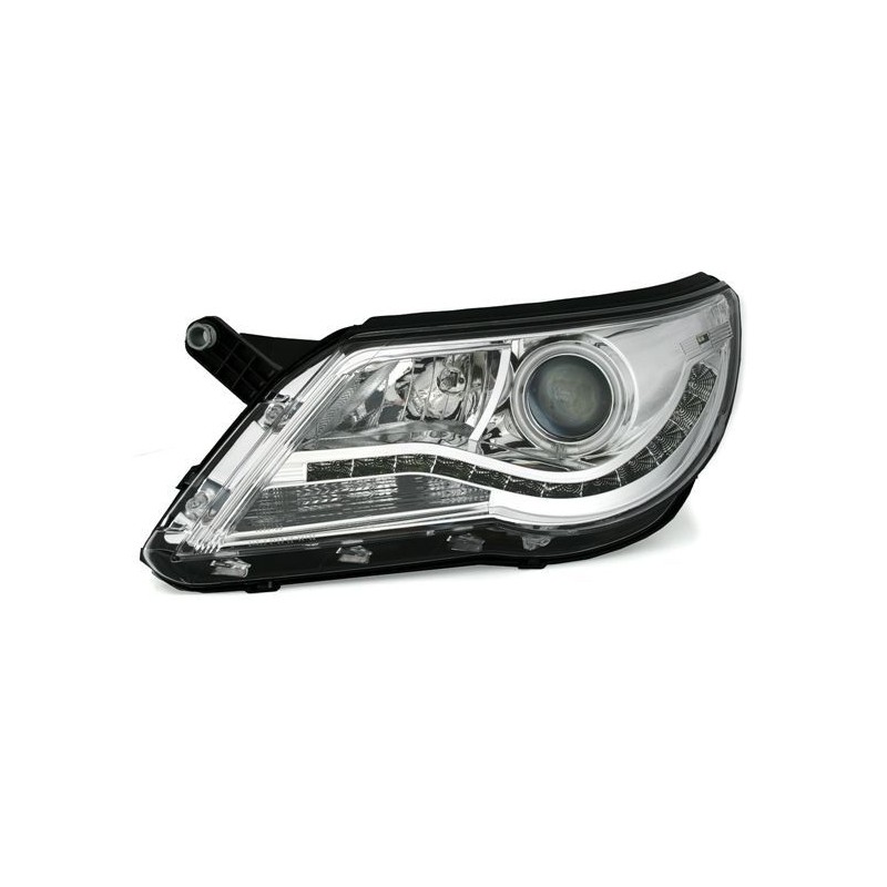 Φανάρια εμπρός led/angel eyes για Vw Tiguan (2007-2011) , με λάμπες (Η1) - σετ 2τμχ.
