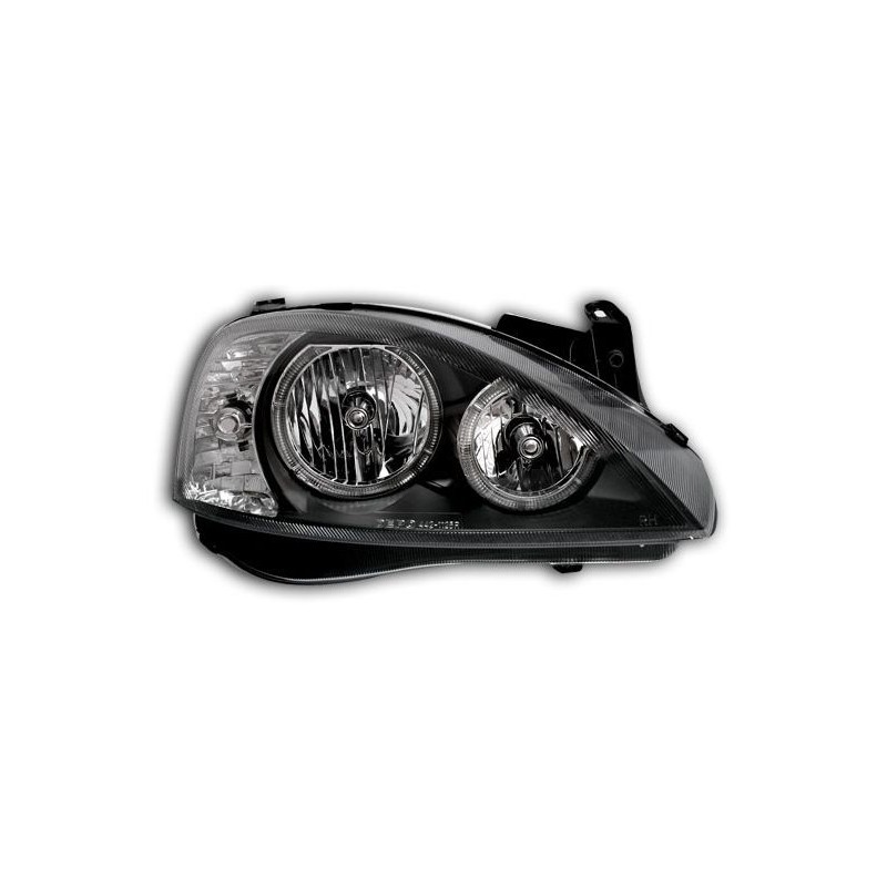 Φανάρια εμπρός angel eyes για Opel Corsa C(2001-2006) - μαύρα , χωρίς λάμπες (Η7) - σετ 2τμχ.