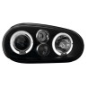 Φανάρια εμπρός angel eyes για Vw Golf IV R32 - μαύρα ,  χωρίς  λάμπες (Η1) - σετ 2τμχ.