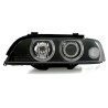 Φανάρια εμπρός angel eyes για BMW E39 (1995-2003) - μαύρα , με λάμπες (Η7) - σετ 2τμχ.
