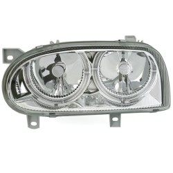 Φανάρια εμπρός angel eyes για Vw Golf 3 R32 design - chrome ,  χωρίς  λάμπες (Η 7 ) - σετ 2τμχ.