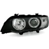 Φανάρια εμπρός angel eyes για BMW X5 E53 (1999-2003) - μαύρα , χωρίς λάμπες (Η7) - σετ 2τμχ.