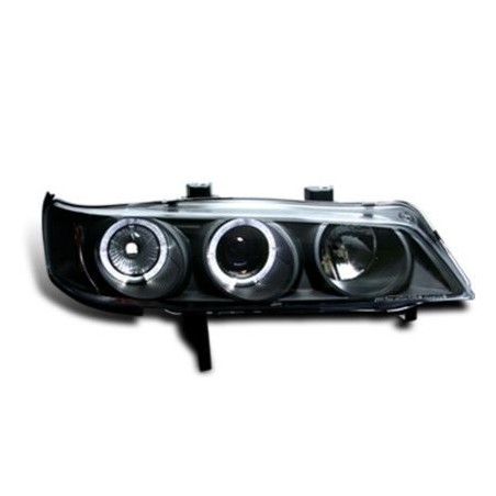 Φανάρια εμπρός angel eyes για Honda Accord (1994-1997) USA , μαύρα , με λάμπες (Η1) - σετ 2τμχ.