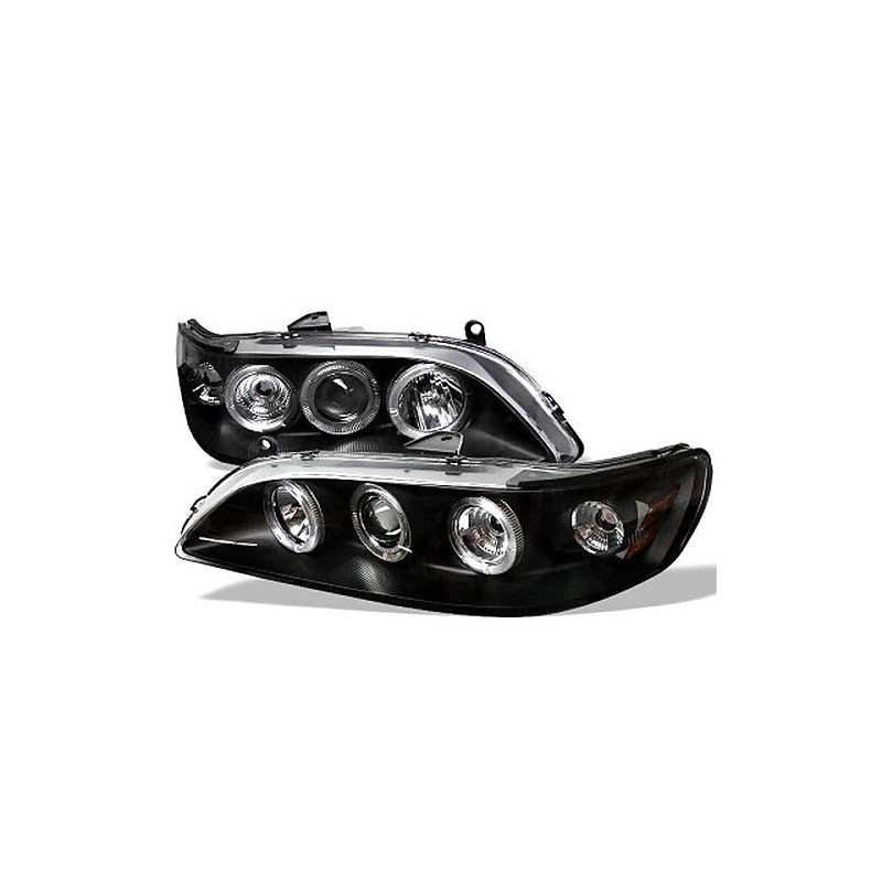 Φανάρια εμπρός angel eyes για Honda Accord (1998-2002) USA , μαύρα , με λάμπες (Η1) - σετ 2τμχ.