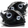 Φανάρια εμπρός angel eyes για Honda Prelude (1997-2001) - μαύρα , με λάμπες (Η1) - σετ 2τμχ.
