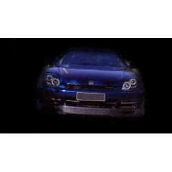 Φανάρια εμπρός angel eyes για Honda Prelude (1997-2001) - μαύρα , με λάμπες (Η1) - σετ 2τμχ.