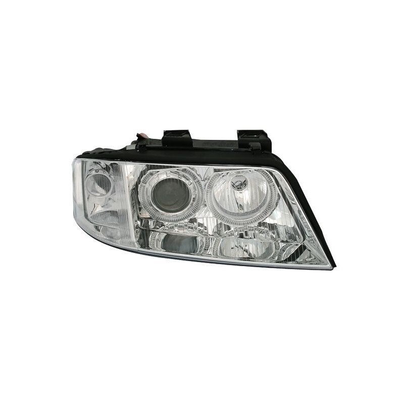 Φανάρια εμπρός angel eyes για Audi A6 (2001-2003) - chrome , χωρίς λάμπες (Η7) - σετ 2τμχ.