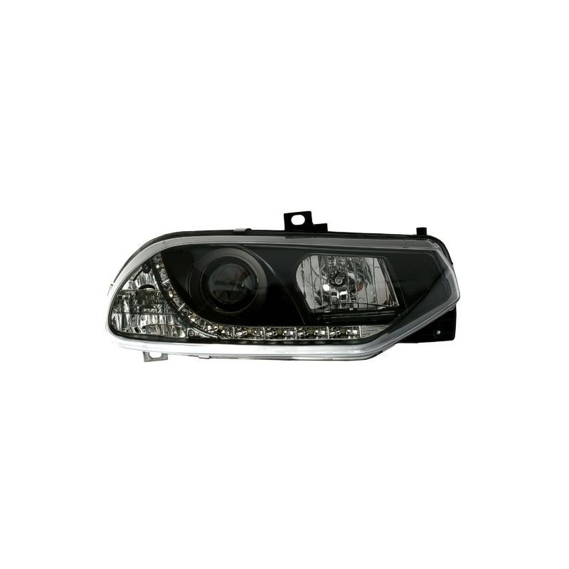 Φανάρια εμπρός led για Alfa Romeo 156 (1997-2003) - μαύρα , με λάμπες (Η1) - σετ 2τμχ.