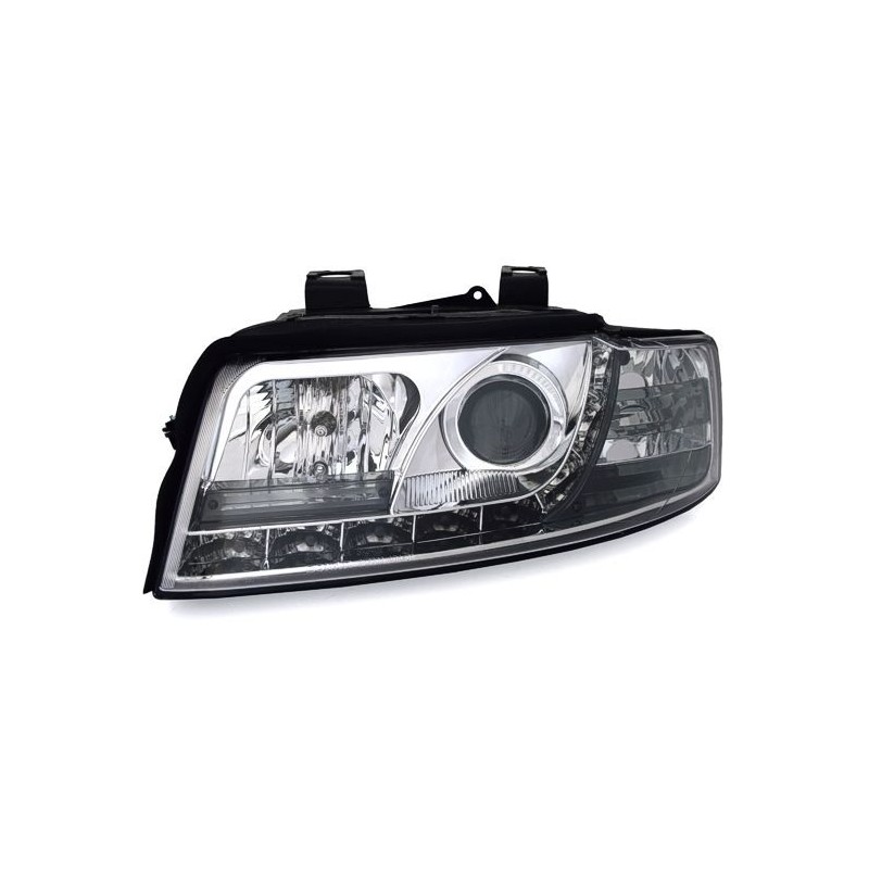 Φανάρια εμπρός led Dayline για Audi A4 (2001-2004) - χρωμίου , με λάμπες (Η1) - σετ 2τμχ.