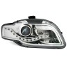 Φανάρια εμπρός led για Audi A4 B7 (2004-2008) - chrome , με λάμπες (Η9) - σετ 2τμχ.