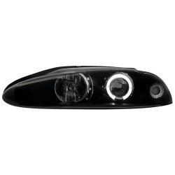 Φανάρια εμπρός angel eyes για Mitsubishi Eclipse (1995-1999) - μαύρα , με λάμπες (Η1) - σετ 2τμχ.