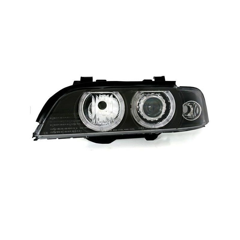 Φανάρια εμπρός angel eyes για BMW E39 (1995-2000) - μαύρα , χωρίς λάμπες (Η7/D2S) - σετ 2τμχ.