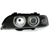 Φανάρια εμπρός angel eyes για BMW E39 (1995-2000) - μαύρα , χωρίς λάμπες (Η7/D2S) - σετ 2τμχ.