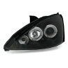Φανάρια εμπρός angel eyes για Ford Focus (2001-2004) - μαύρα , με λάμπες (Η1) - σετ 2τμχ.