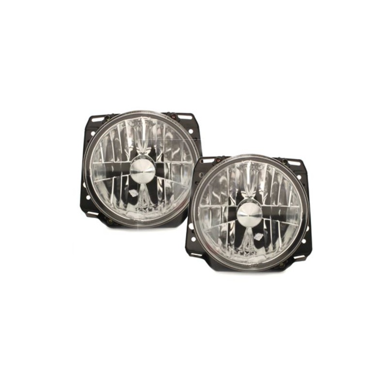 Φανάρια εμπρός για Vw Golf II (1983-1993) - chrome , με λάμπες (Η1) - σετ 2τμχ.