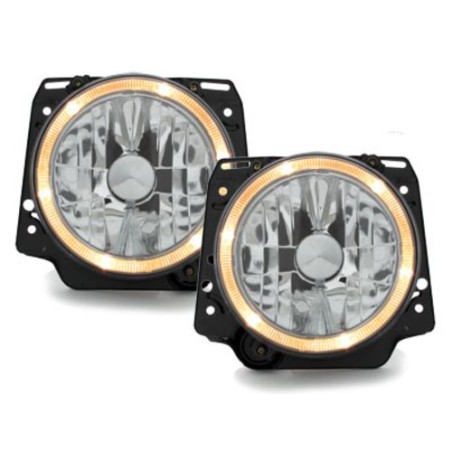 Φανάρια εμπρός angel eyes για Vw Golf II (1983-1993) - chrome ,  χωρίς  λάμπες (Η 4 ) - σετ 2τμχ.