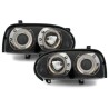 Φανάρια εμπρός angel eyes για Vw Golf ΙΙΙ - black , με λάμπες (Η1) - σετ 2τμχ.