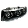 Φανάρια εμπρός angel eyes για Seat Leon /Toledo (1999-2004) - μαύρα , με λάμπες (Η1) - σετ 2τμχ.