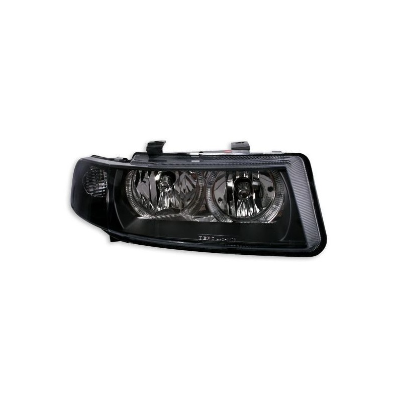 Φανάρια εμπρός angel eyes για Seat Leon /Toledo (1999-2004) - μαύρα , χωρίς λάμπες (Η7) - σετ 2τμχ.
