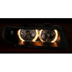 Φανάρια εμπρός angel eyes για Seat Leon /Toledo (1999-2004) - μαύρα , χωρίς λάμπες (Η7) - σετ 2τμχ.