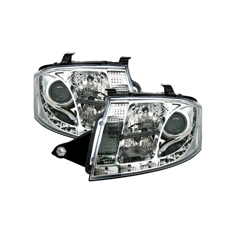 Φανάρια εμπρός led για Auti TT (1998-2005) - chrome , με λάμπες (Η1) - σετ 2τμχ.