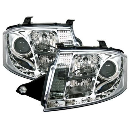 Φανάρια εμπρός led για Auti TT (1998-2005) - chrome , με λάμπες (Η1) - σετ 2τμχ.