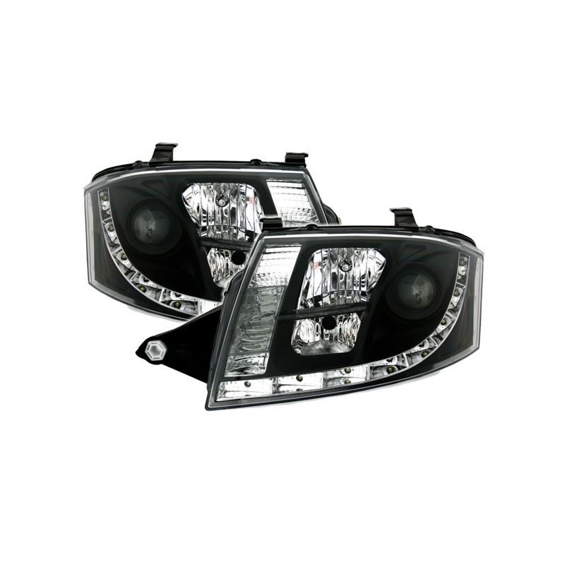 Φανάρια εμπρός led Dayline για Auti TT (1998-2005) - μαύρα , με λάμπες (Η1) - σετ 2τμχ.