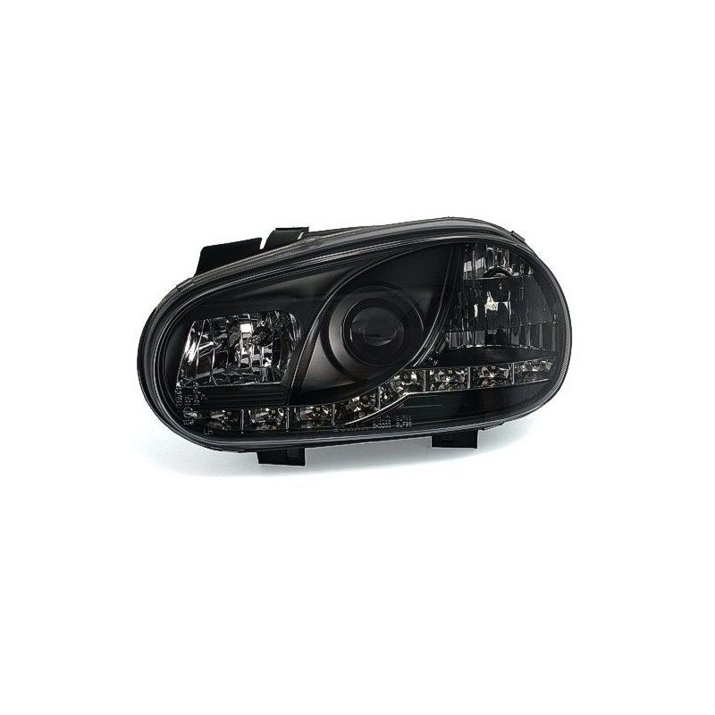 Φανάρια εμπρός led για Vw Golf IV - μαύρα , με λάμπες (Η1) - σετ 2τμχ.