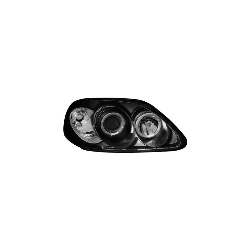 Φανάρια εμπρός angel eyes για Honda Civic (1996-1999) - μαύρα , με λάμπες (Η1) - σετ 2τμχ.