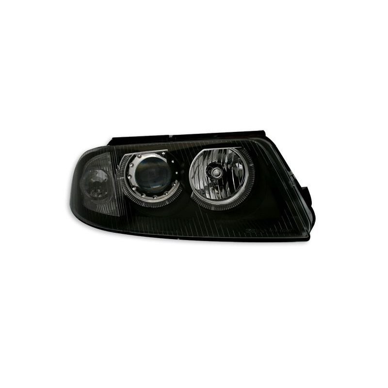 Φανάρια εμπρός angel eyes για Vw Passat B5.5 (2001-2005) - μαύρα , χωρίς λάμπες (Η7) - σετ 2τμχ.