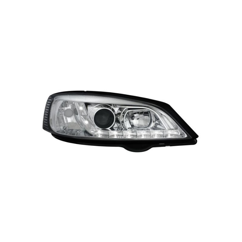 Φανάρια εμπρός led για Opel Astra G (1998-2004) - χρωμίου , με λάμπες (Η1) - σετ 2τμχ.