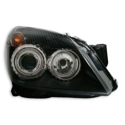 Φανάρια εμπρός angel eyes για Opel Astra H (2004-2009) - μαύρα ,  χωρίς  λάμπες (Η 7 ) - σετ 2τμχ.