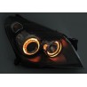 Φανάρια εμπρός angel eyes για Opel Astra H (2004-2009) - μαύρα ,  χωρίς  λάμπες (Η 7 ) - σετ 2τμχ.