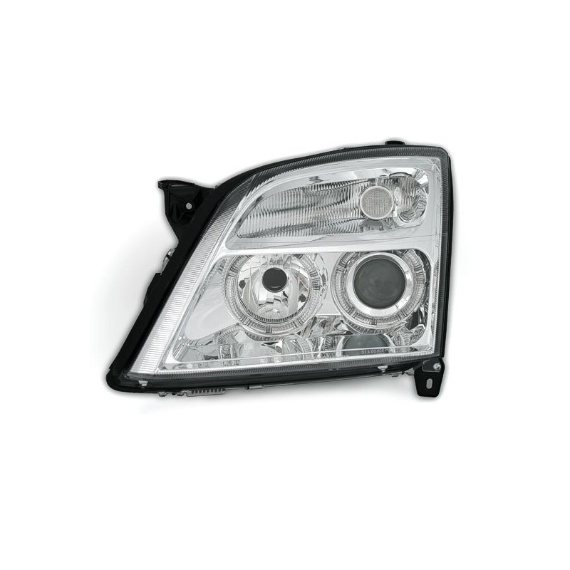 Φανάρια εμπρός angel eyes για Opel Vectra C (2002-2005) - chrome , χωρίς λάμπες (Η7) - σετ 2τμχ.