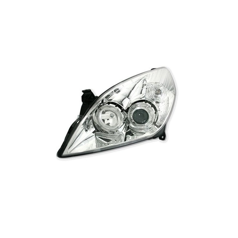 Φανάρια εμπρός angel eyes για Opel Vectra C (2005-2009) - chrome , χωρίς λάμπες (Η7) - σετ 2τμχ.