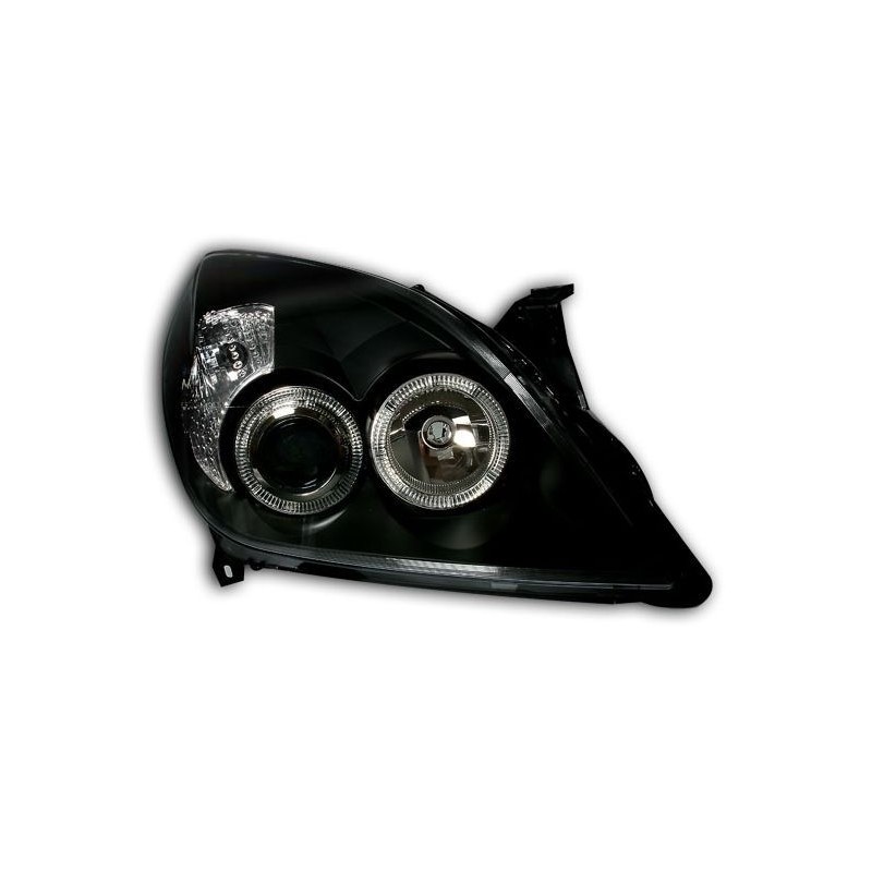 Φανάρια εμπρός angel eyes για Opel Vectra C / Signum (2005-2009) - μαύρα , χωρίς λάμπες (Η7) - σετ 2τμχ.