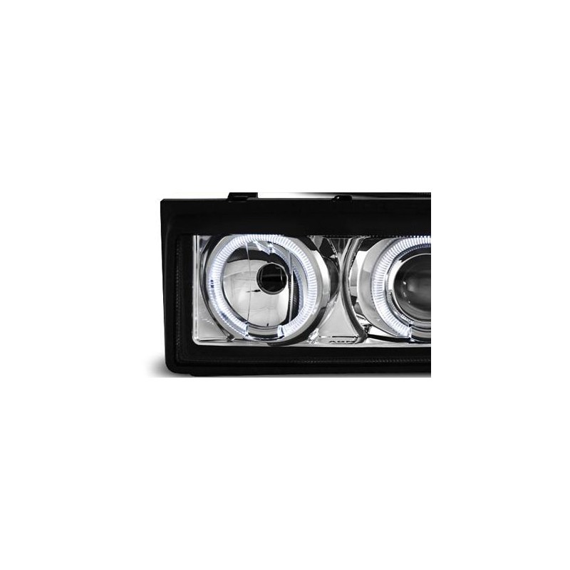 Φανάρια εμπρός angel eyes για Vw Corrado - chrome , χωρίς λάμπες (Η7) - σετ 2τμχ.