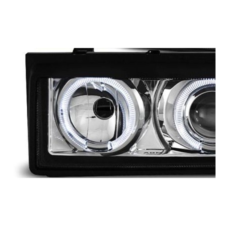 Φανάρια εμπρός angel eyes για Vw Corrado - chrome , χωρίς λάμπες (Η7) - σετ 2τμχ.