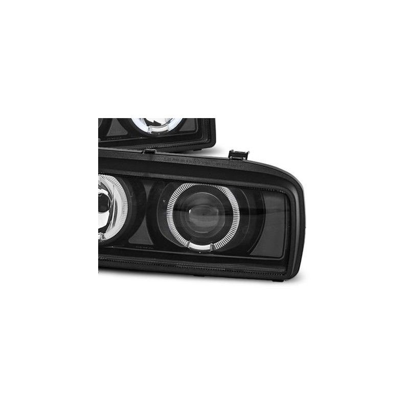 Φανάρια εμπρός angel eyes για Vw Corrado - μαύρα , χωρίς λάμπες (Η7) - σετ 2τμχ.