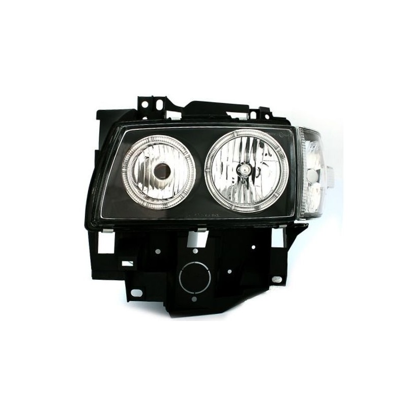 Φανάρια εμπρός angel eyes για Vw Transporter T4 (1997-2003) , μαύρα , χωρίς λάμπες (Η7) - σετ 2τμχ.