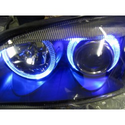 Φανάρια εμπρός angel eyes για Bmw E36 (1991-2000) 2d coupe - μαύρα , με λάμπες (Η7) - σετ 2τμχ.