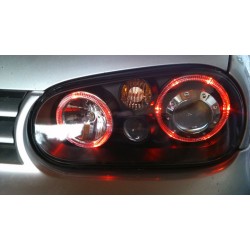 Φανάρια εμπρός angel eyes για Bmw E36 (1991-2000) 2d coupe - μαύρα , με λάμπες (Η7) - σετ 2τμχ.