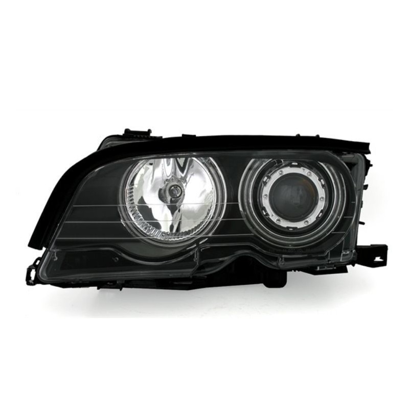 Φανάρια εμπρός angel eyes για BMW E46 coupe και cabrio (1999-2003) - χωρίς φλας , με λάμπες (Η1) - σετ 2τμχ.