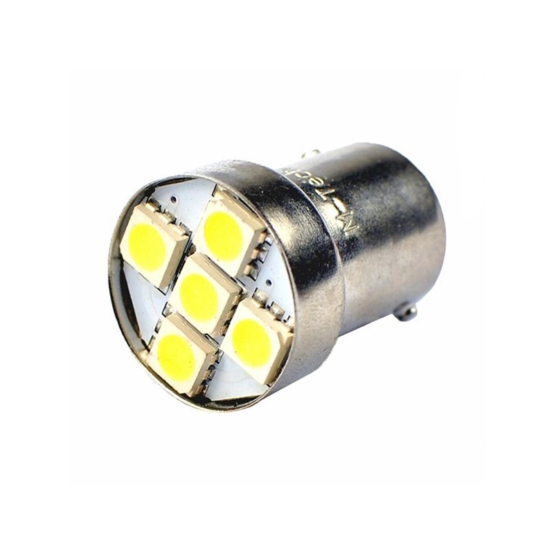 Λάμπα Ba15s (R10W /P21W) 5xSMD 5050 12V Λευκή 2τεμ