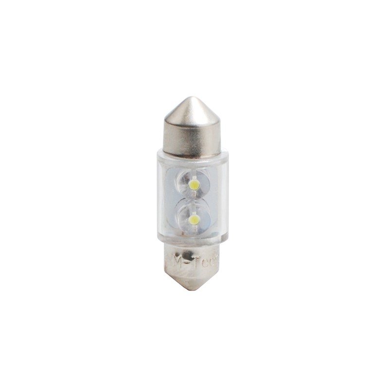 ΛΑΜΠΑΚΙΑ ΠΛΑΦΟΝΙΕΡΑΣ C5W/C10W 12V 0,26W SV8,5 31mm LED 2xFlux 3mm ΛΕΥΚΟ BLISTER 2ΤΕΜ