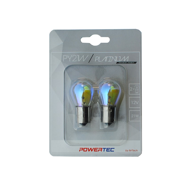 PY21W 12V 21W BAU15s 3.500K ΜΟΝΟΠΟΛΙΚΟ ΠΑΡΑΚΕΝΤΡΟ ΠΟΡΤΟΚΑΛΙ RAINBOW POWERTEC PLATINUM 2ΤΕΜ.