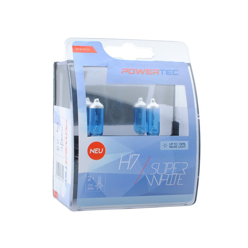 H7 12V 55W 3.450K PX26d POWERTECK SUPERWHITE 2ΤΕΜ.